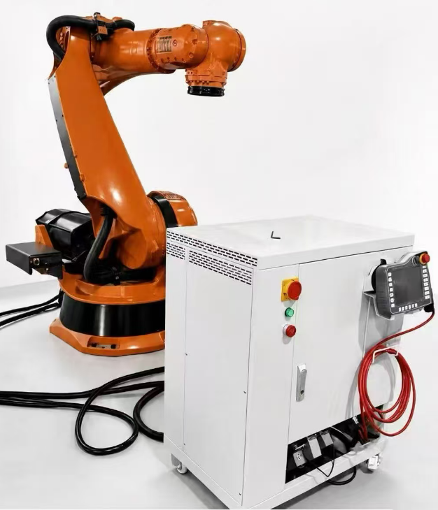 Retrofit controller cabinet with KUKA robot arm